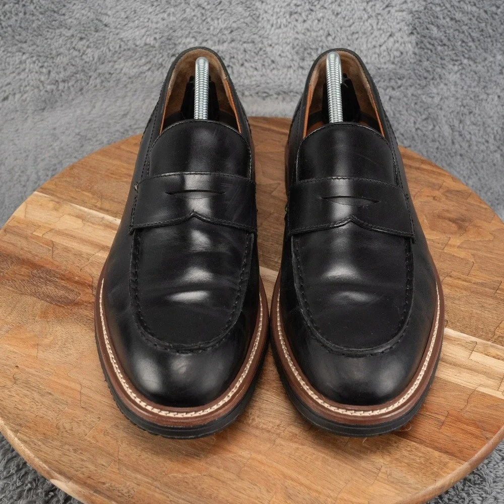 Johnston Murphy Penny Loafers Mens 10.5 Black Good Upton 20-4065 TRUFOAM